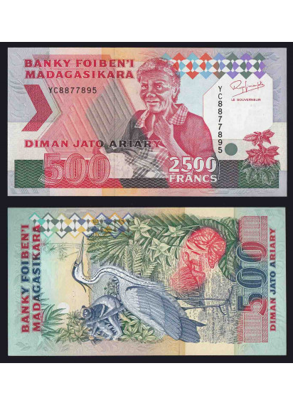 MADAGASCAR 2500 Francs 1993 Fior di Stampa